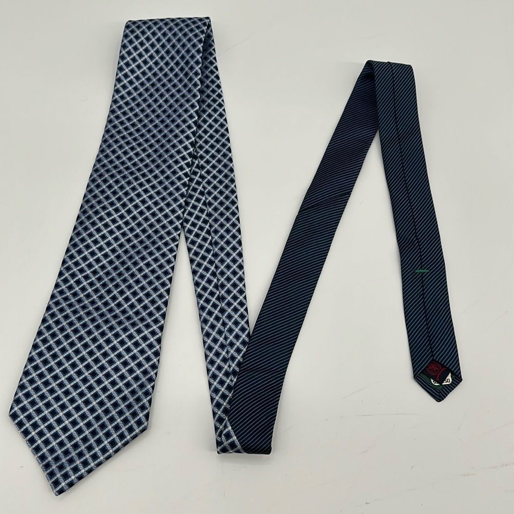 Tommy Hilfiger Tie Silk Blue Diamond Necktie Career Church Event Preppy Classic